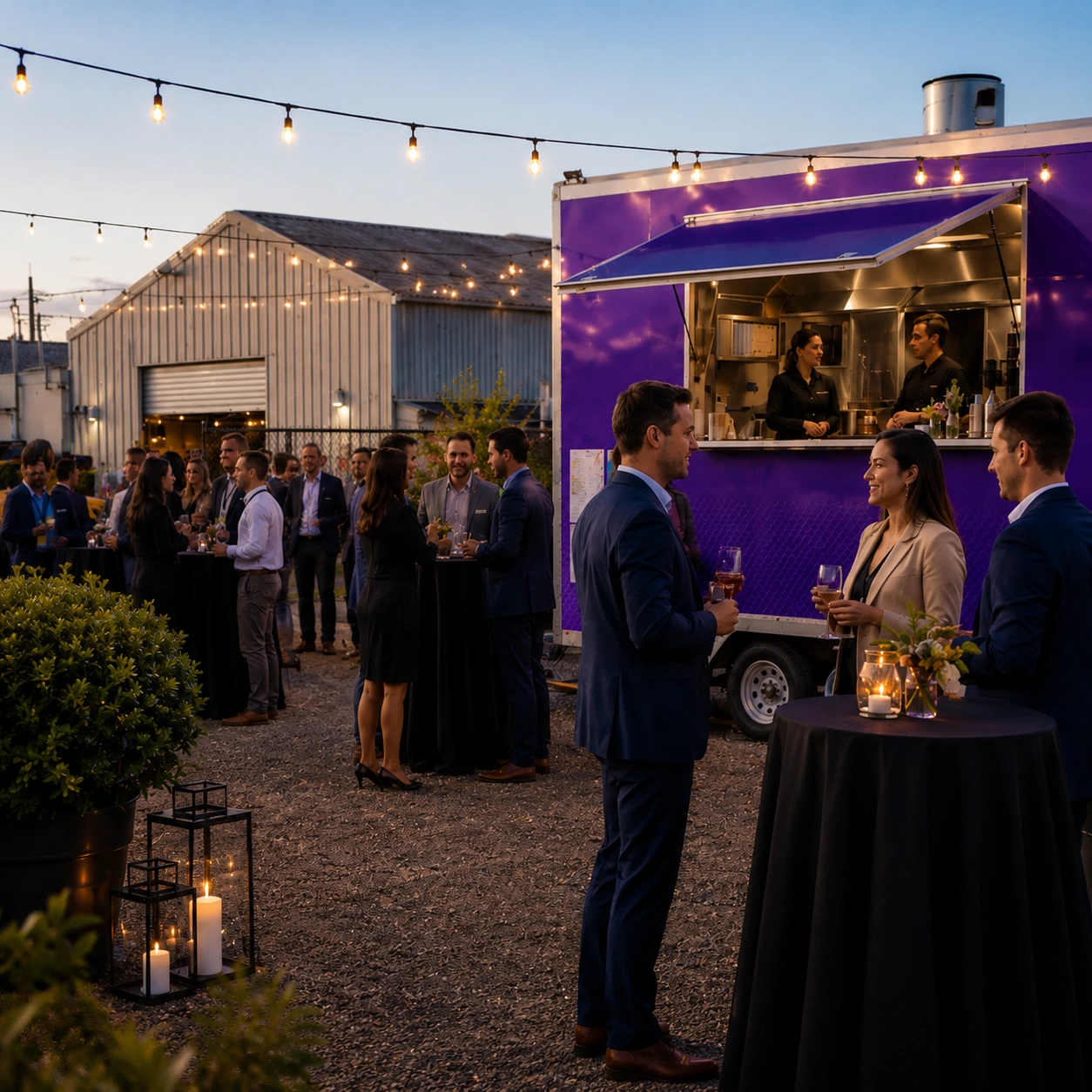 On-site cooking at a corporate function.